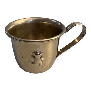Vintage Silver Plated Baby Cup With Teddy Bear